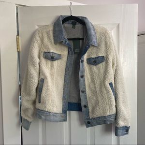 Faux shearling/denim jacket